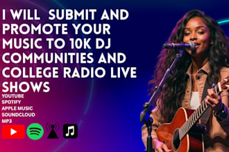 submit and promote your music to 10k dj communities and college radio live shows