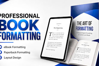 do book formatting, ebook formatting, paperback formatting and layout design