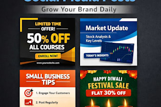 daily or weekly social media posts for your brand