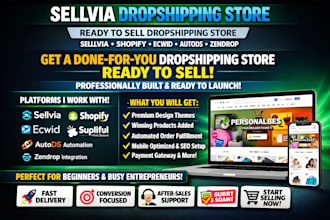 do sellvia shopify ecwid supliful dropshipping store design via autods zendrop