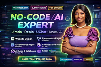 develop customize your jimdo, replo, uchat, knack ai project