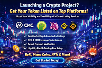 fast track token listing coin listing ico on cmc coingecko cex dex token promot