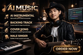 produce authentic ai country music, soulful and metal rock