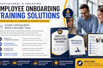 create employee onboarding training, course materials, workbook, for businesses