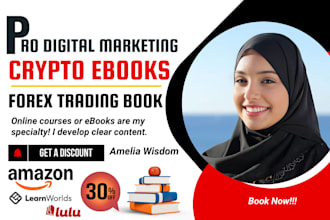 be forex trading ebook writer, ebook cover design, crypto online course content