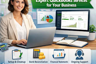 do quickbooks bookkeeping, cleanup, reconciliation, and monthly reports