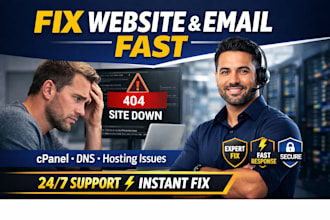 fix website down, cpanel, dns and email issues fast with expert support