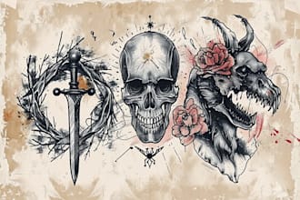 create best vintage tattoo style design
