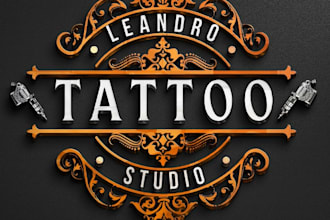 make more elegant and classic for tattoo logo and barbershop