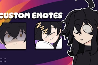 create custom cute chibi twitch emotes anime style for streamers