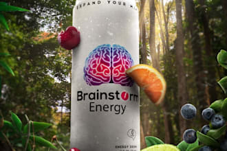 design creative beer label, energy drink, juice and colas