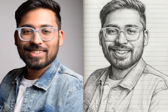 sketch illustration, pencil drawing,