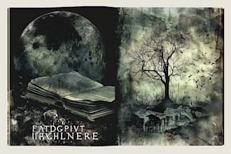 create dark vintage illustrate book cover