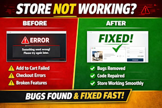 fix shopify bugs, errors, and broken features fast