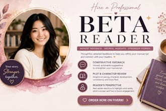 beta read and provide feedback on your writing