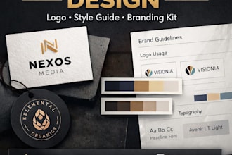 design a complete brand identity, logo, and brand style guide