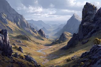 do fantasy background and landscape