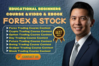 do educational forex course, stock market course, course book, crypto video, ppt