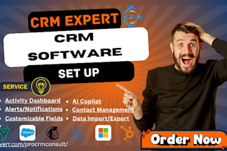 setup crm software hubspot clickup zoho mailchimp salesforce bigin dynamics 365