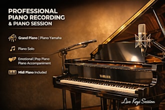 record a professional piano recording and piano session for your song