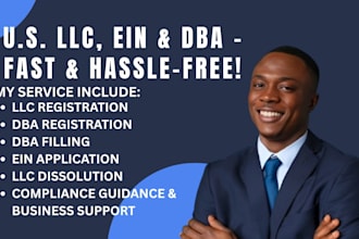 handle US llc registration, ein, dba filing an llc dissolution, dba registration