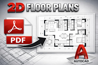 make detailed 2d cad floor plans and technical drawings