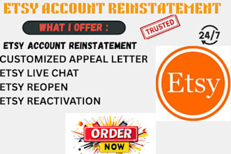 reinstate etsy suspension and etsy reinstatement with appeal letter