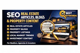 write SEO real estate articles, blogs and property content with best keyword