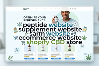 design peptide, sarms, and supplement website for peptide product