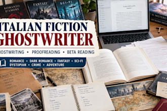 italian ghostwriter proofread christian dystopian adventure crime ebook writer