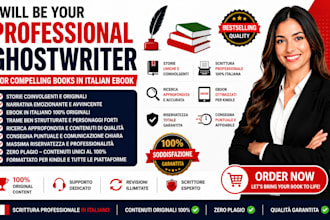 be your professional ghostwriter for compelling books in italian ebook
