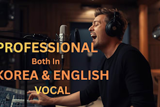 professionally record male vocals in korean and english