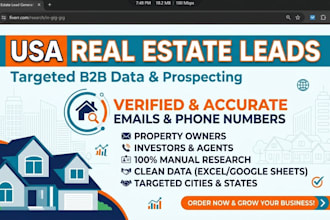 do 100 percent verified usa real estate b2b lead generation