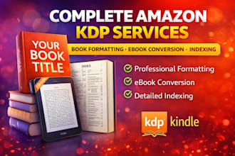 provide complete amazon KDP book formatting, ebook conversion, and book indexing