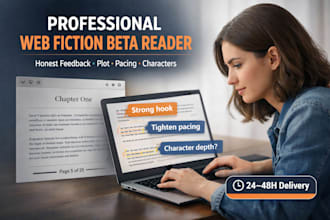 beta read your web novel chapters and give honest feedback