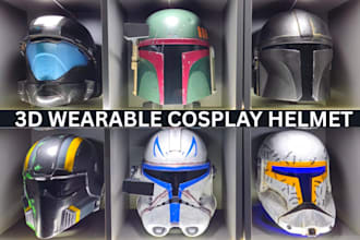 sculpt 3d cosplay model, 3d helmet, 3d mask 3d wearable model, 3d cosplay design