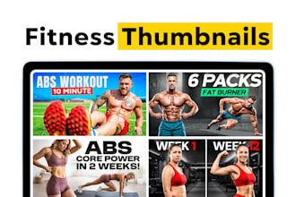 design high CTR fitness youtube thumbnails