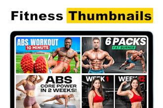design high CTR fitness youtube thumbnails