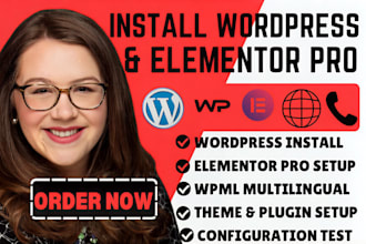 install wordpress, elementor pro, and wpml multilingual setup