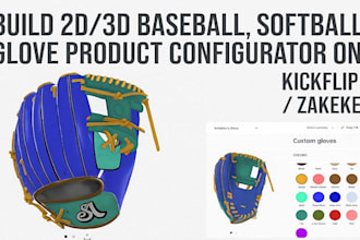 customize baseball and softball glove on shopify using zakeke or kickflip