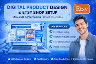 setup etsy store with etsy digital products, digital invites, digital products