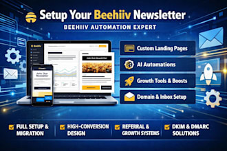 setup beehiiv newsletter website beehiiv automation expert beehiiv landing page