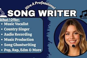 be your custom song writer music production and pop rnb