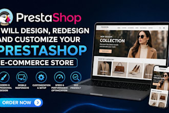 design or redesign and customize responsive prestashop eccommerce website store