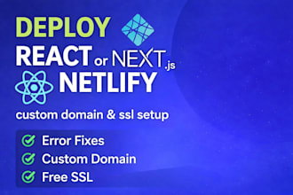 deploy your react or nextjs website on netlify with domain and SSL setup