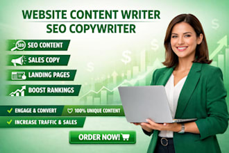 be website content writer SEO copywriter sales landing page website ranking ad