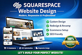 design modern squarespace website or redesign squarespace site professionally