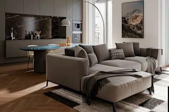 renovate modern apartment interior, basement  design, open concept plan render