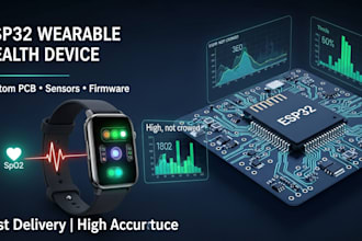 design esp32 wearable health monitoring device with custom pcb, sensors, and fir