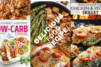 design recipe book cookbook low carbs weight loss meal plan cookbook design